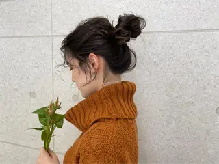 ミディアム カラー ヘアアレンジ ♡KAORI hip'seyes♡のマツエク・マツパデザイン