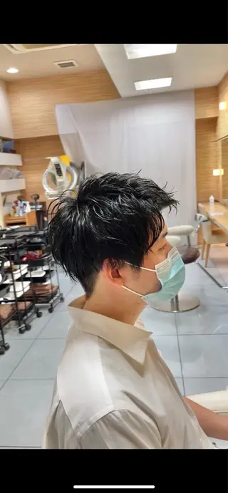 ショート メンズ 🔮メンズ縮毛矯正 毛流れパーマ💎竹永のヘアスタイル