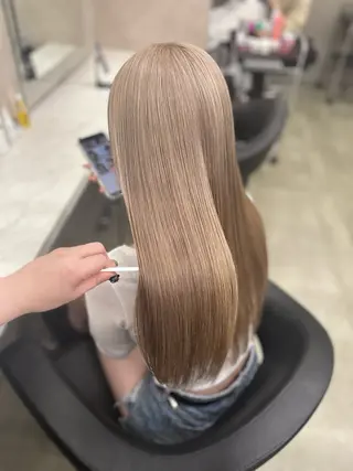 ロング カラー パーマ ヘアアレンジ メンズ キッズ ブリーチなしカラー/ ブラウン/レイヤーのヘアスタイル