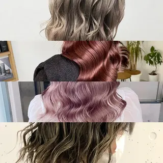 ミディアム カラー 難波/心斎橋/ボブ/ 髪質改善/ハイトーンのヘアスタイル