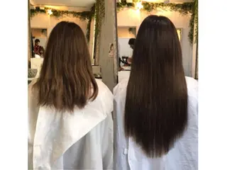 ロング カラー ヘアアレンジ チビ編み込みエクステ シールEXどぅ〜すのヘアスタイル