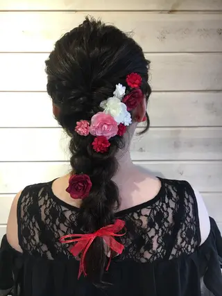 セミロング ヘアアレンジ 野崎 ひかりのヘアスタイル