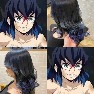 セミロング カラー 艶カラー/韓国顔周り 🎀mamiのヘアスタイル