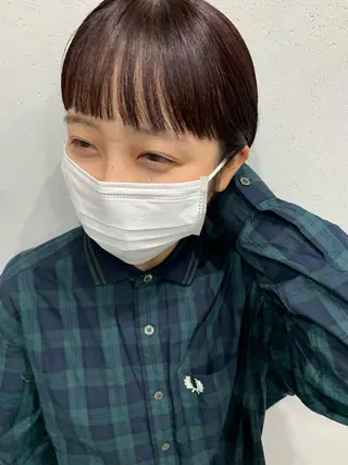 ショート カラー ボブパーマコテ巻き風 パーマNo1深江秀平のヘアスタイル