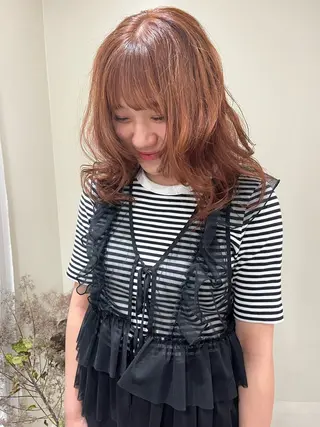 ミディアム カラー アイブロウリフト/ 髪質改善カラー/みわのヘアスタイル