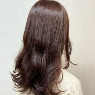 ミディアム カラー コテ巻き風パーマ★ はるさんのヘアスタイル