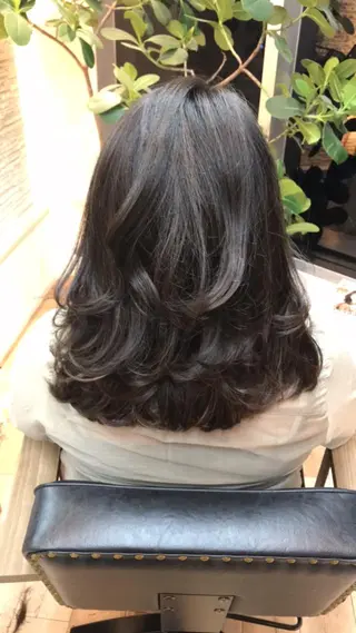 セミロング カラー トップスタイリスト 💙藤原 純のヘアスタイル