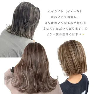 カラー ハイトーン／暖色 👩🏼HONOKAのヘアスタイル