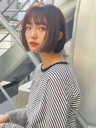 ミディアム ✨色持ちの良い艶 カラー✨蟹江真世のヘアスタイル