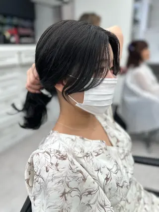 セミロング 前髪顔まわりカット 🌈中村海聖のヘアスタイル