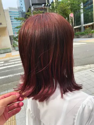 ミディアム カラー 🌿ボブ パーマ高橋啓太🌿のヘアスタイル