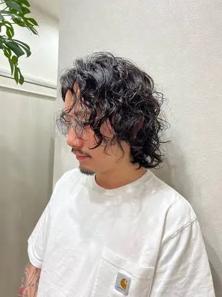 ミディアム パーマ メンズ 🍇おぐら めぐみ🍇のヘアスタイル