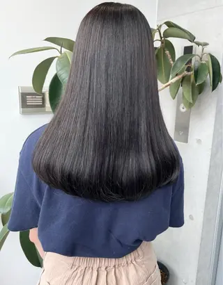 ロング カラー パーマ ヘアアレンジ 透明感/オリーブ/ グレージュ/YUKAのヘアスタイル