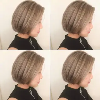 ミディアム カラー ヘアアレンジ 竹内啓太 ボブのヘアスタイル