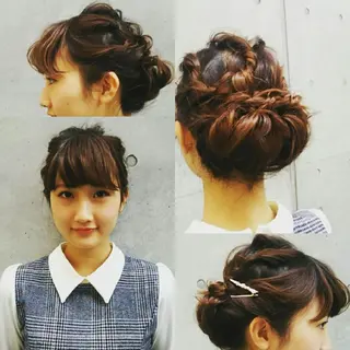 ミディアム セミロング ヘアアレンジ おう かいりのヘアスタイル