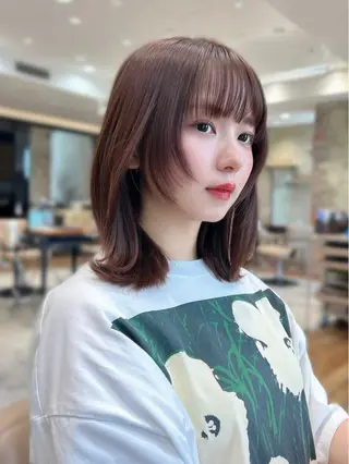 ミディアム 新宿✨顔周りカット 韓国ヘア/坂本亜裟海のヘアスタイル