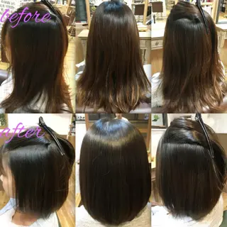 ミディアム カラー パーマ ブリーチ縮毛矯正/ デサキ ショウヘイのヘアスタイル