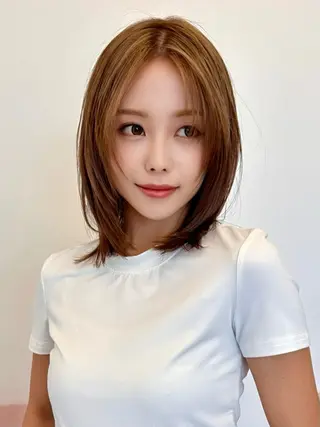 ミディアム ショート白髪染め無料 ／河瀬謙介のヘアスタイル