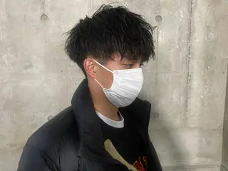 カラー パーマ メンズ 💙ハイトーン韓国風 色白ヘア💙manaのヘアスタイル