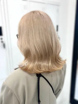 セミロング カラー パーマ ヘアアレンジ メンズ キッズ レイヤー×ハイトーン / mihana🪐のヘアスタイル