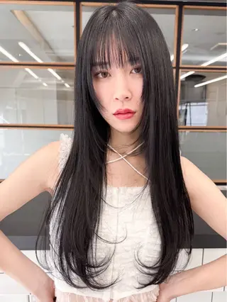 ロング 巻ける縮毛矯正 髪質改善フルカワのヘアスタイル