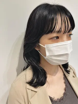 セミロング カラー 顔まわり/インナー カラー/　syuriのヘアスタイル