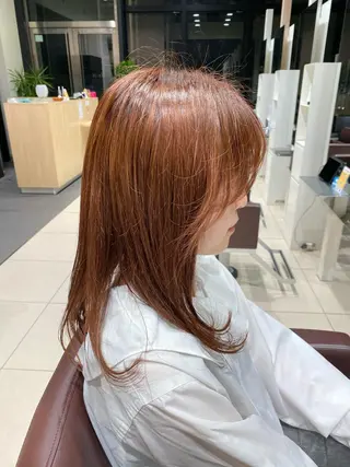 セミロング ボブ/顔まわりレイヤ ー/新宿/KOKIのヘアスタイル