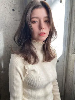 ミディアム カラー 似合わせカラーパーマ 🌿kitin米川のヘアスタイル