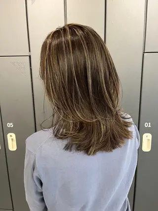 セミロング カラー ハイライト/ショート /ボブ/RYOHEIのヘアスタイル