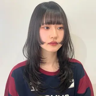 ロング 松川ヒナ|韓国レイヤ /耳つぼジュエリーのヘアスタイル