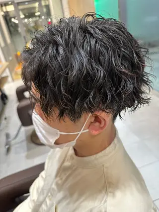 ミディアム パーマ メンズ 💈メンズ特化 美容師サキ💈のヘアスタイル