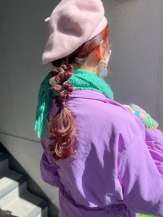 ロング カラー ヘアアレンジ カラーパティシエ facce🌼ikoのヘアスタイル