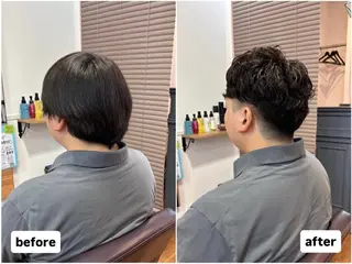 ショート パーマ ヘアアレンジ メンズ flower所属・原田 歩実のヘアスタイル