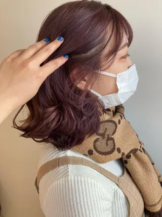 ミディアム カラー nono/パーマ /顔まわりカット🐈のヘアスタイル