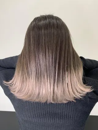 セミロング LINOET名古屋所属・ダブルカラー🩶上村 純妃🩶名駅徒歩5分のヘアスタイル