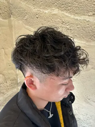 パーマ メンズ メンズカット ボブ/米崎駿也のヘアスタイル