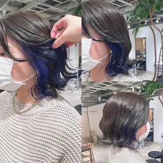 ミディアム カラー 渋谷:インナーカラー ／🍒エリカ🍒のヘアスタイル
