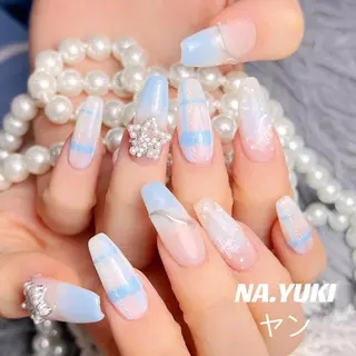 ネイル ロング カラー 🎀 moo～ 🎀のネイルデザイン