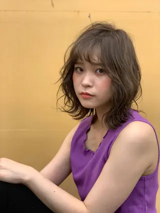 ミディアム 髪質改善/縮毛矯正 ツヤ髪🩷さつきのヘアスタイル