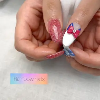 ネイル Rainbow nailsくろちゃんのネイルデザイン