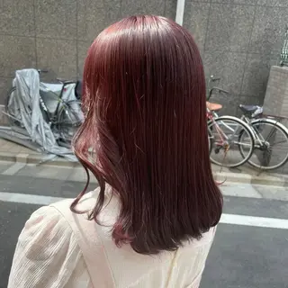 セミロング カラー トレンド暖色ヘア🍒 miu🍒のヘアスタイル
