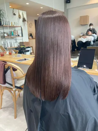 セミロング ✨色持ちの良い艶 カラー✨蟹江真世のヘアスタイル