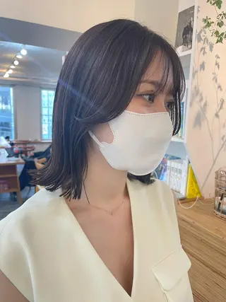 ミディアム カラー 【arc】Ruri コテ巻き風パーマのヘアスタイル