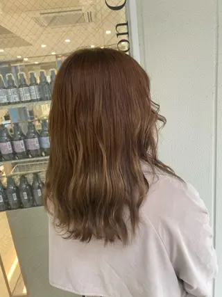 セミロング カラー ナチュラル/韓国💎 haruka 💎のヘアスタイル