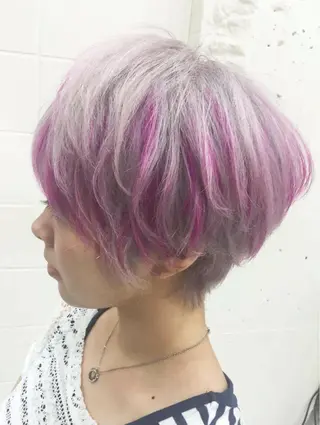 ショート カラー パーマ ヘアアレンジ メンズ サロウィン柏所属・神山 昌子のヘアスタイル