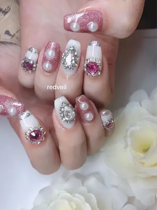 セミロング ネイル 長さ出し専門 nynaのネイルデザイン