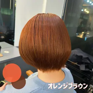 カラー 🍊暖色/ボブ chihiro🌼ོのヘアスタイル