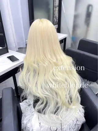 ロング カラー エクステ🩵ブリーチ 韓国ヘア🩵KAEのヘアスタイル