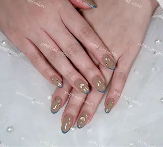 ネイル shineジェル& チップ長さだしのネイルデザイン