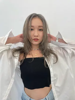 セミロング カラー なな💎韓国系/ 渋谷💎のヘアスタイル